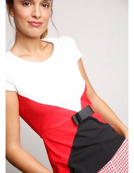 Camiseta Tricolor Con Lazo de Alba Conde para mujer