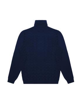 Jersey de cuello alto azul tinta