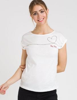 Camiseta Con Pedrería Naf Naf Para Mujer