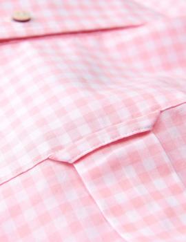 Camisa Gant Manga Larga de Cuadros Rosa Para Hombre