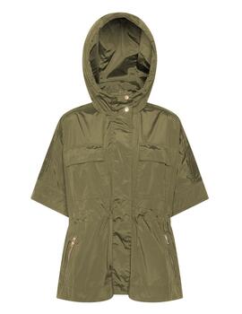 Geox W Dandra Cape - Soft Shiny Fab Military Olive