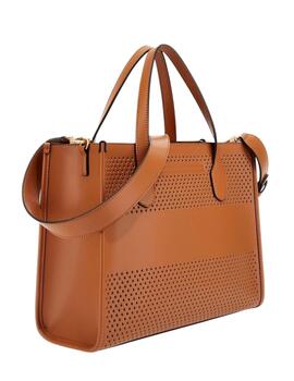 Guess Bolsos Katey Perf Small Tote  Cognac