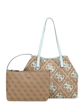 Guess Bolsos Vikky Tote  Latte Logo/Ice Blue