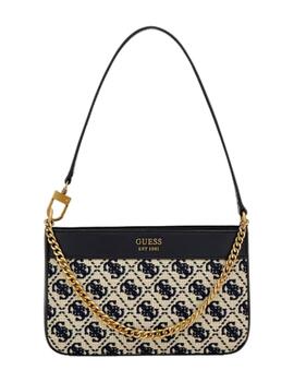 Guess Bolsos Katey Mini Top Zip Shoulder  Navy Log