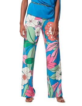 Oky Pantalón Palazzo Goma Cintura-Punto Estampado