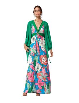 Oky Vestido Escote Cruzado-Punto Estampado  Multic