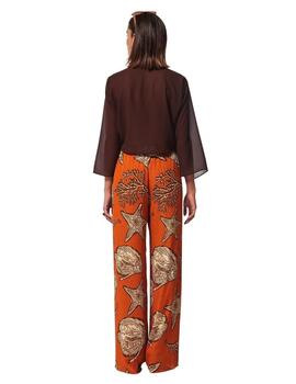 Oky Pantalón Palazzo Goma Cintura-Jacquard De Bamb