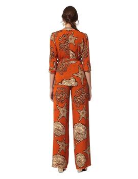 Oky Pantalón Palazzo Goma Cintura-Jacquard De Bamb