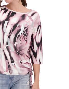 Monari T-Shirt Tiger Allover Misty Rose Pattern