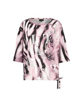 Monari T-Shirt Tiger Allover Misty Rose Pattern