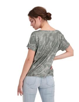 Monari T-Shirt Rose Allover Lack Light Khaki Gemus