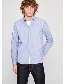 Camisa Pepe Jeans Con Microestampado Lawson Azul Para Hombre