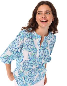 Vilagallo  Camisa Ananas Blue Print