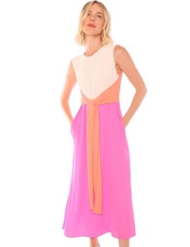 Vilagallo  Vestido Pink Georgette