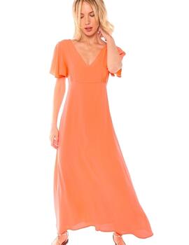 Vilagallo  Vestido Fluor Orange Georget