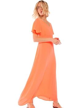 Vilagallo  Vestido Fluor Orange Georget