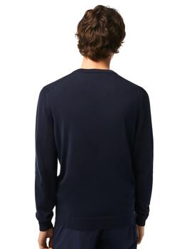 Jersey de hombre en algodón ecológico con cuello de pico