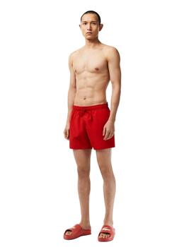 Lacoste Maillot De Bain Rouge/Vert