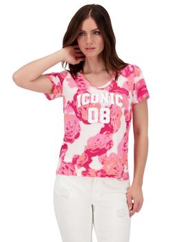 Monari T-Shirt Blume Allover Melone Pattern