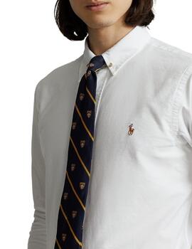 Camisa Ralph Lauren Manga Larga Blanca Para Hombre