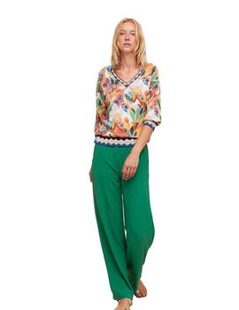 Aldo Martins Blusa Cuello Pico  Lara Jardin