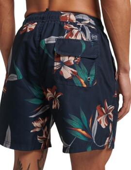 Superdry Bañador Dark Navy Hawaiian