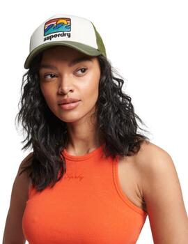 Superdry Gorro Off White/Army Green