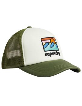 Superdry Gorro Off White/Army Green