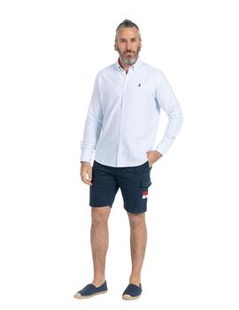 El Pulpo Camisa Striped Pinpoint Azul Índigo