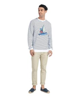 El Pulpo Sudadera Windsurfer Crewneck Blanco/Rayas