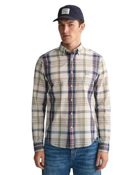 Gant  Camisas Reg Ut Indian Madras Shirt Eggshell