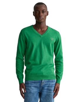 Gant  Jersey Classic Cotton V-Neck Dk Hunter Green