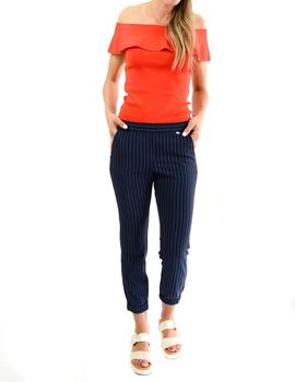 Pantalón LVX Tobillero Azul Rayas para Mujer