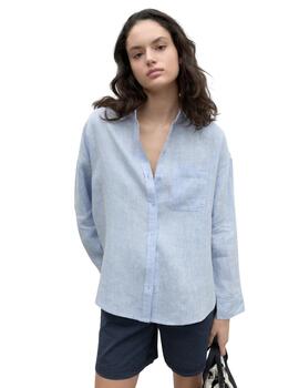 Ecoalf Dariaalf Stripes Shirt Woman Light Blue