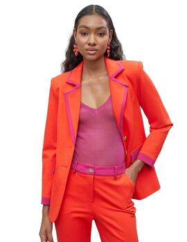 Lola Casademunt Blazer Bicolor Naranja