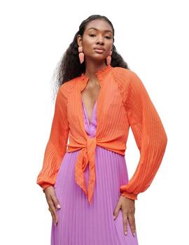 Lola Casademunt Bolero Plisado Naranja