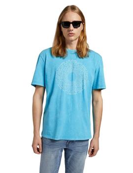 Gas Camiseta Jersey Sol Acid Wash Dresden Blue