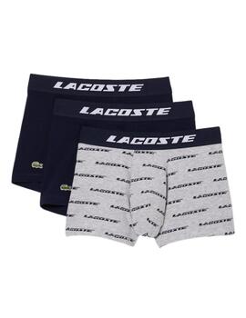 Lacoste Pack De 3 Boxers Courts Argent Chine/Marin