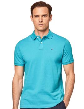 Hackett S/S Polo Azure/Green