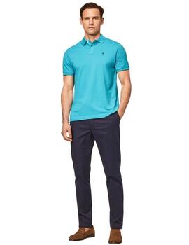 Hackett S/S Polo Azure/Green