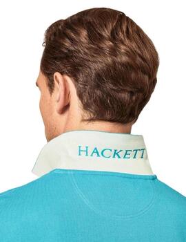 Hackett S/S Polo Azure/Green