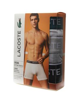 Lacoste Pack De 3 Boxers Longs Noir/Blanc-Argent C