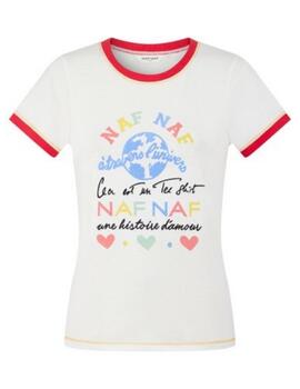 Naf Naf Camiseta Mc Ecru