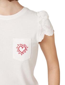 Naf Naf Camiseta Mc Ecru