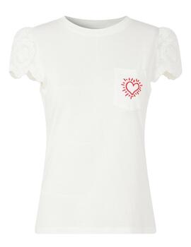 Naf Naf Camiseta Mc Ecru