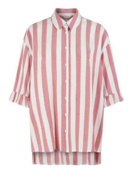 Naf Naf Camisa Ml Ecru/Rose