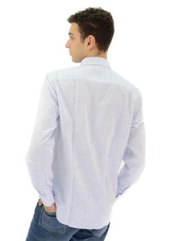 Camisa Harmont - Blaine Topos Blanca y Azul Hombre