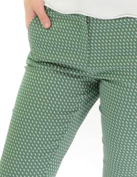 Pantalón Emme Marella Tobillero Verde Topos Mujer