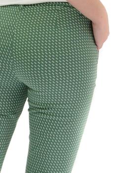 Pantalón Emme Marella Tobillero Verde Topos Mujer