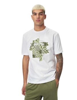 Blauer Camiseta T-Shirt Manica Corta Bianco Ottico